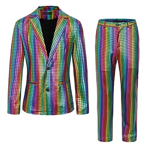 Metallic Disco Jacket and Pants Set U830202