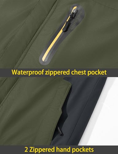 Men's Waterproof Snowboard Fleece Lining Jacket with Hooded T115769