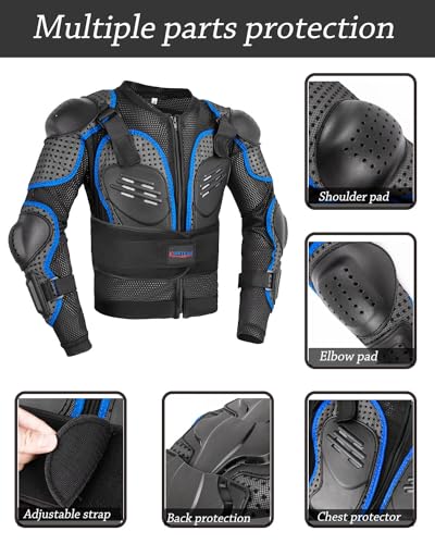 Kids Motorcycle Jacket with Chest Back Elbow Protection J27454