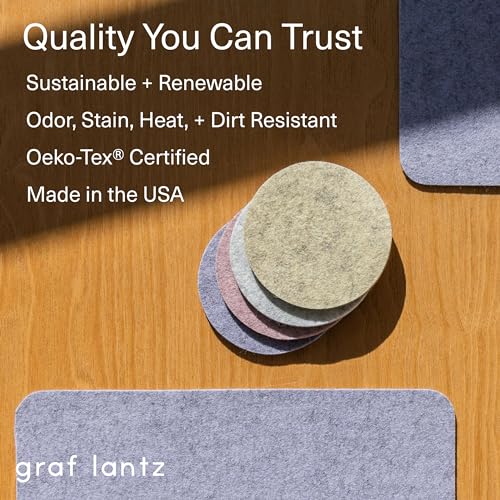 4" x 4" x 5 mm 4 Coaster Set 100% Merino Wool Felt Coasters N85734