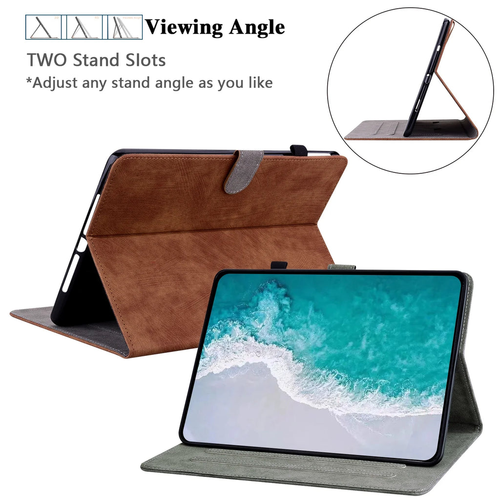 Brown Magnetic Leather Folio Case for 10.9 Inch iPad X7217