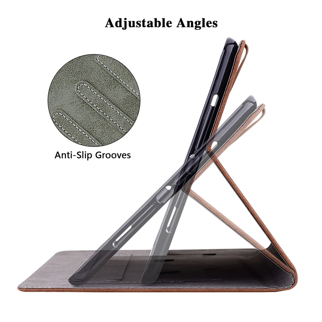 Brown Magnetic Leather Folio Case for 10.9 Inch iPad X7217
