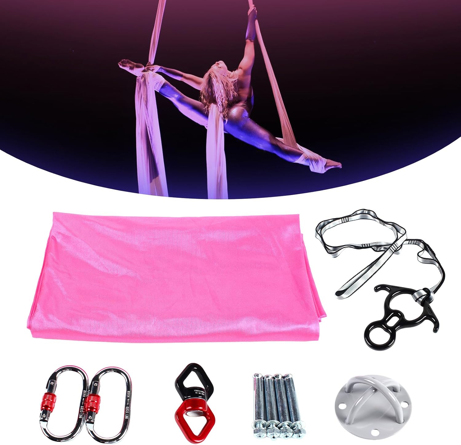 Aerial Yoga Hammock with Full Rigging Hardware F55396