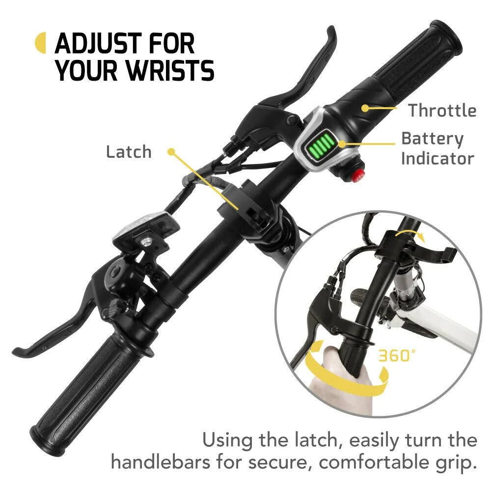 Lightweight Aluminum Folding eBike, White J674652
