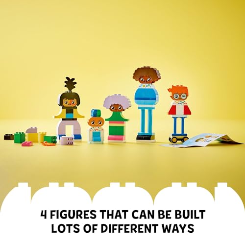 71 Colorful Bricks Buildable People Toy with 5 Characters and 10 Role-Play Faces Q859