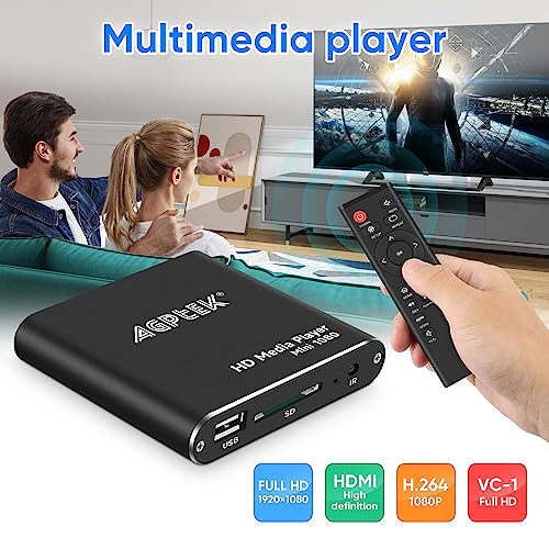 Black Mini 1080p Full-HD HDMI Digital Media Player S93879