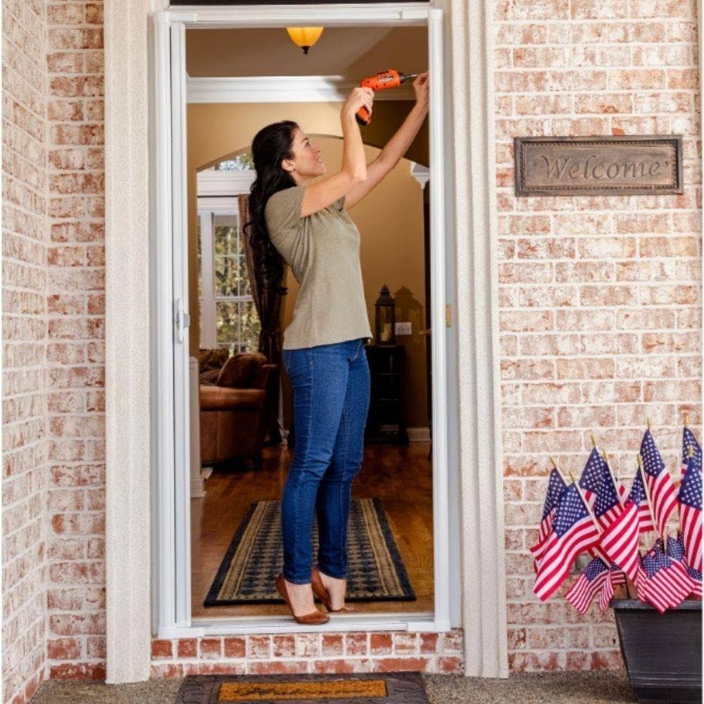 Black Aluminum Frame Retractable Screen Door C40465
