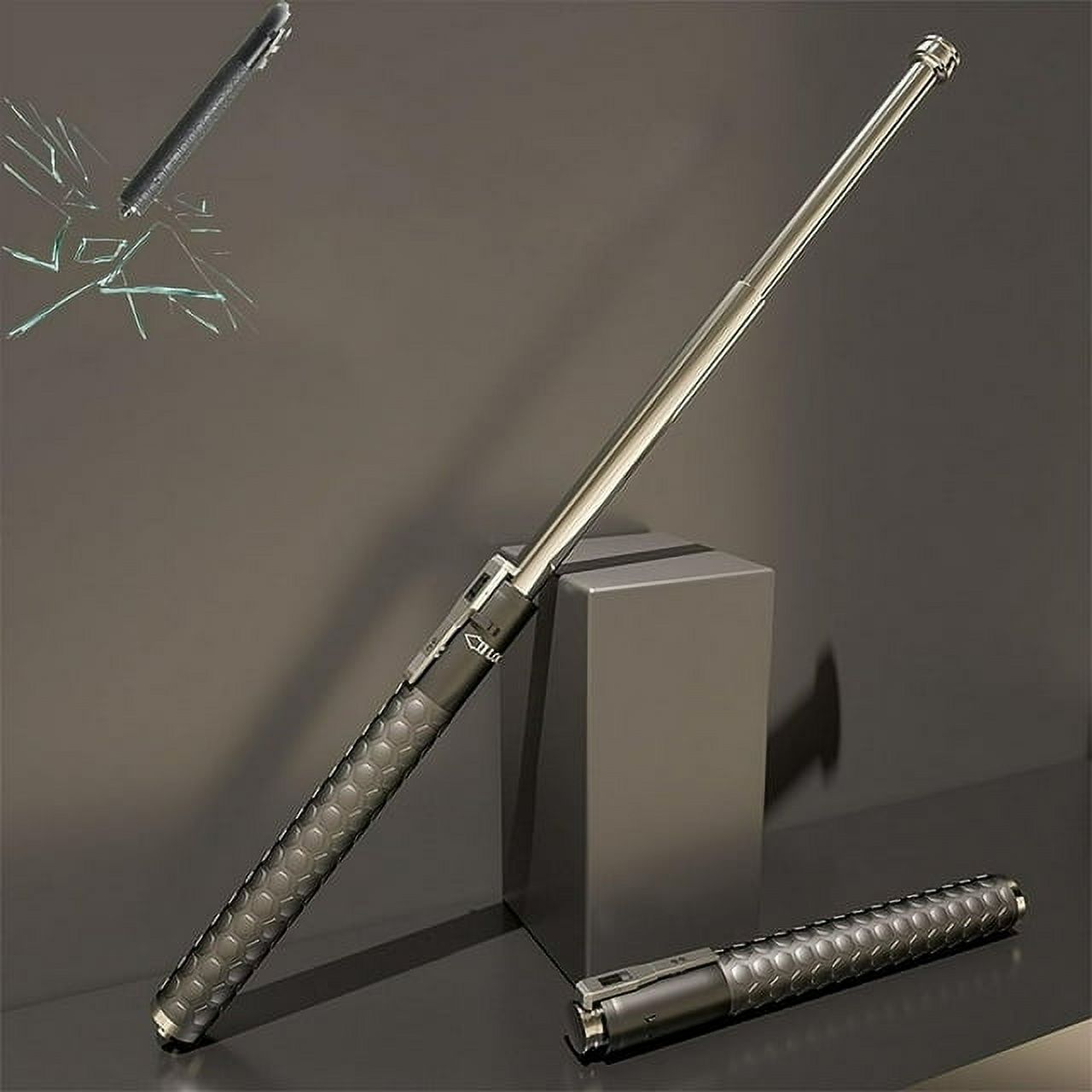 Enhanced Automatic Retractable Hiking Stick 3 Sections Trekking Poles with Sleeves and Tail Ropes Non-Slip Q131