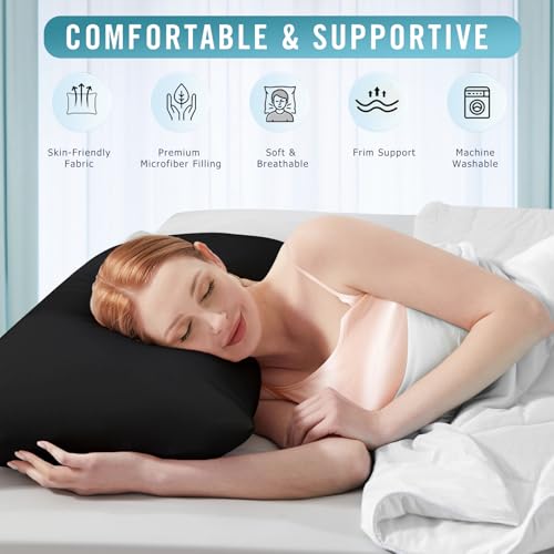 King Size Bed Pillows 4 Pack Black N297