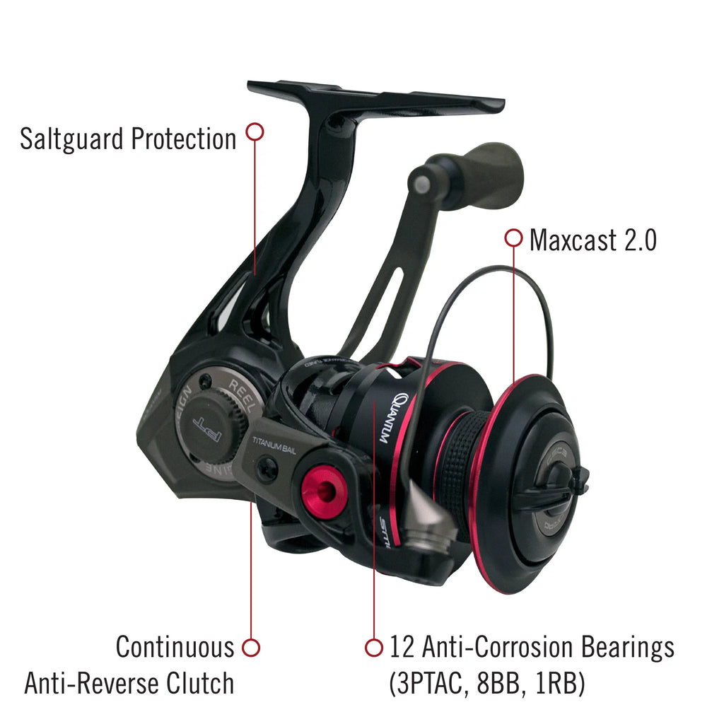 Black Size 30 Spinning Fishing Reel with 6.0:1 Gear Ratio W29213