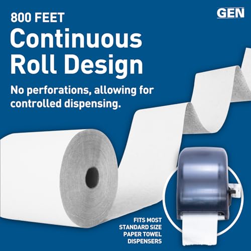 White 8" x 800 ft Hardwound Roll Towels (Case of 6) V433469