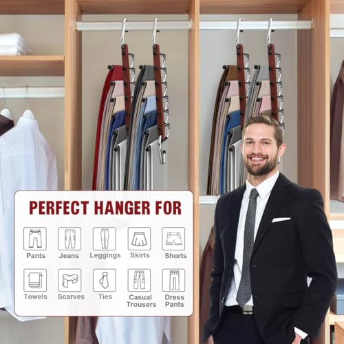 Mahogany Wooden Pants Hangers 2 Pack W270502