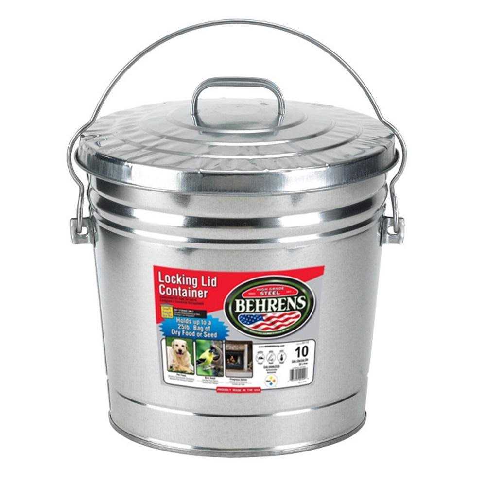 Galvanized Steel Locking Lid Can 10 Gallon Z714