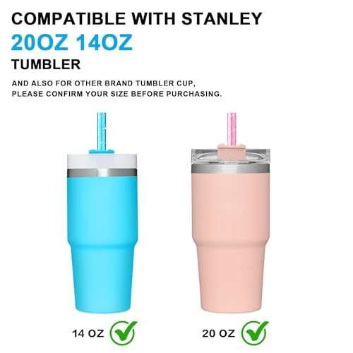 6PCS Replacement Straws for Stanley 20oz 14oz Tumbler, Reusable Clear Straws, BPA Free S793