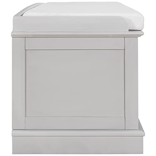 White 4 Door Storage Bench with Adjustable Shelves and Removable Seat Cushion P594434