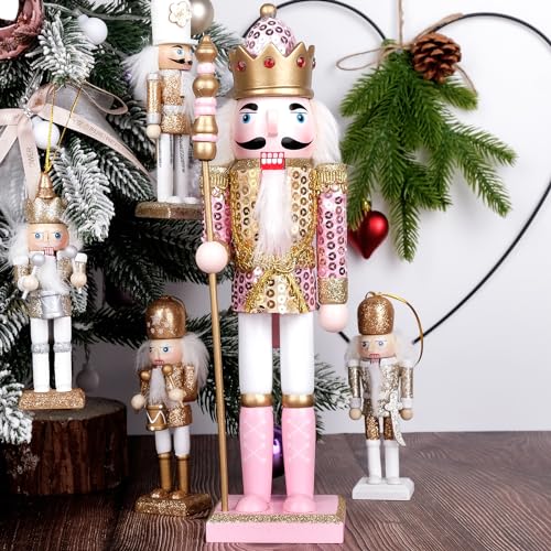 Pink Wooden Nutcracker Figure, 12” S3736