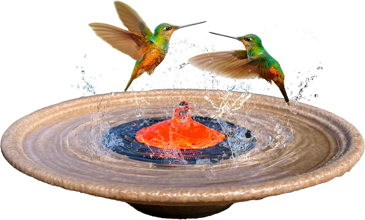 Red Dome Bird Bath Fountain Q389046