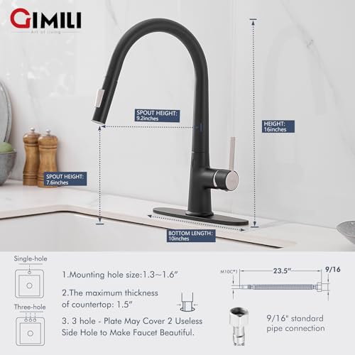 Brushed Nickel Touchless Kitchen Faucet with Pull Down Sprayer D6826