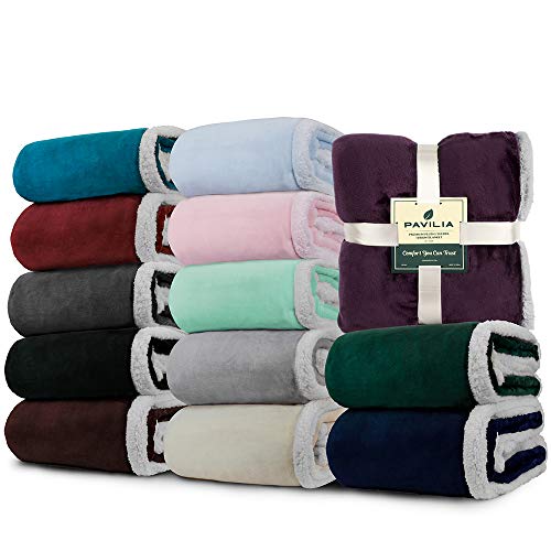 50 x 60 Inches Reversible Microfiber Sherpa Fleece Throw Blanket H31338