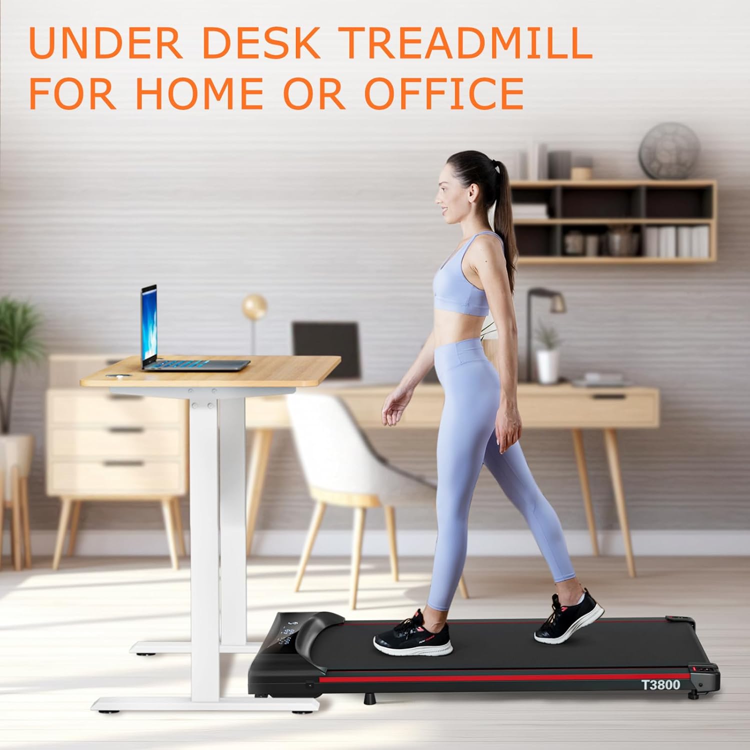 Walking Pad Under Desk Treadmill 2.5HP Folding Treadmill with Remote LCD Display I9309