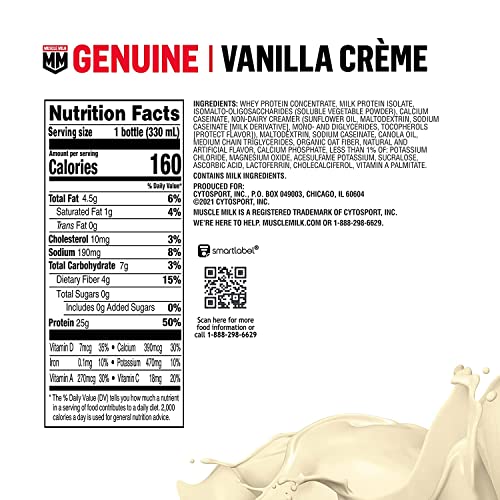 Vanilla Creme Protein Shake 11.16 Fl Oz Bottle I11308