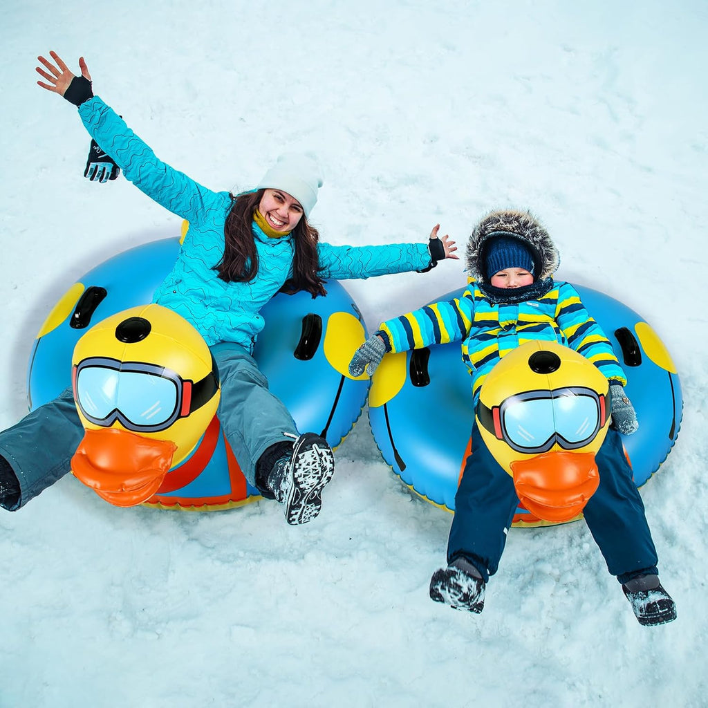 2 Pcs Inflatable Snow Sled Tube 37 Inch 47 Inch PVC K7016