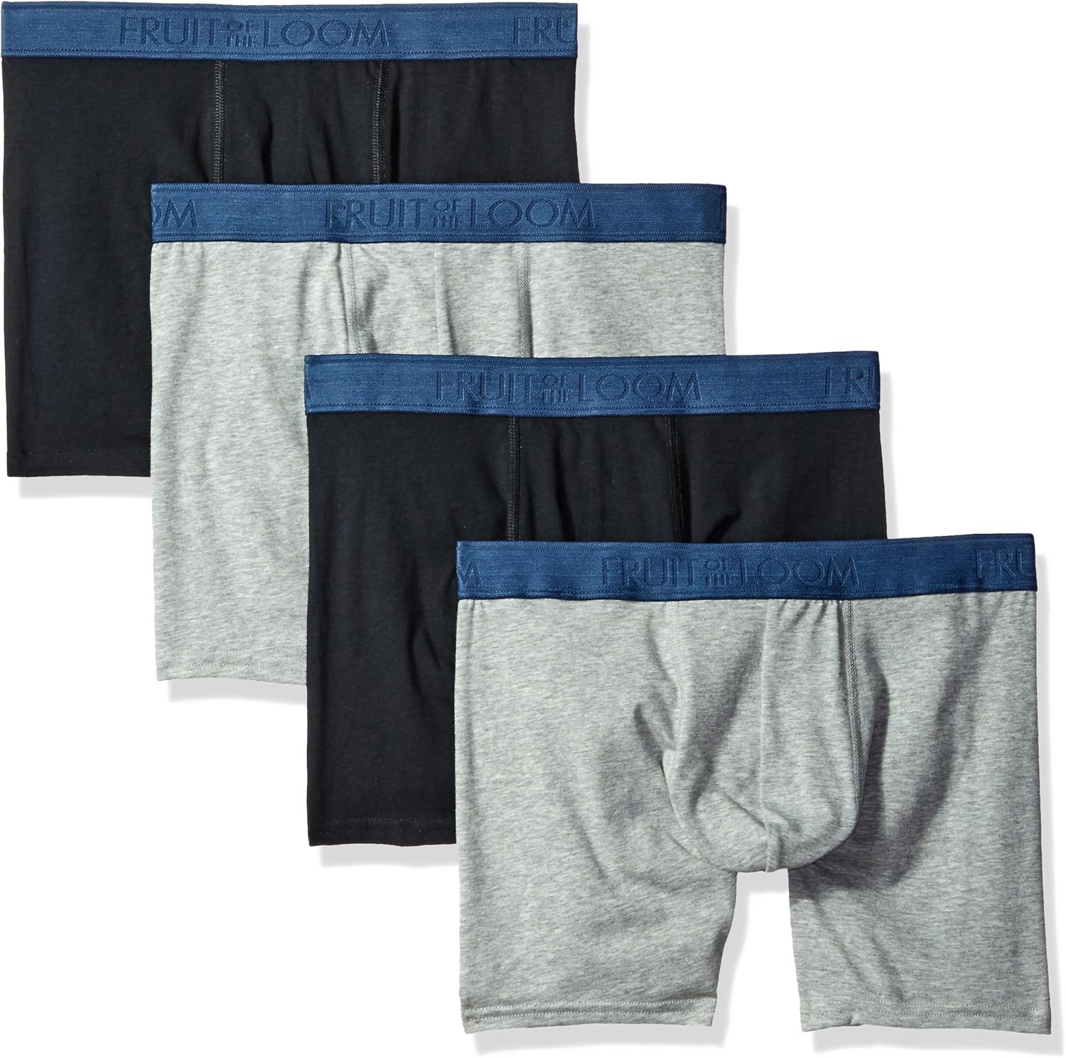 Cotton Stretch Boxer Brief Pack of 4 Black Heather X-Large J40738