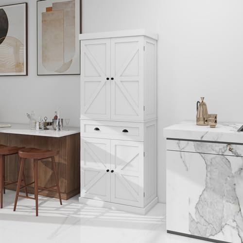 50" LED Kitchen Pantry Storage Cabinet with 2 Doors and Shelves V530
