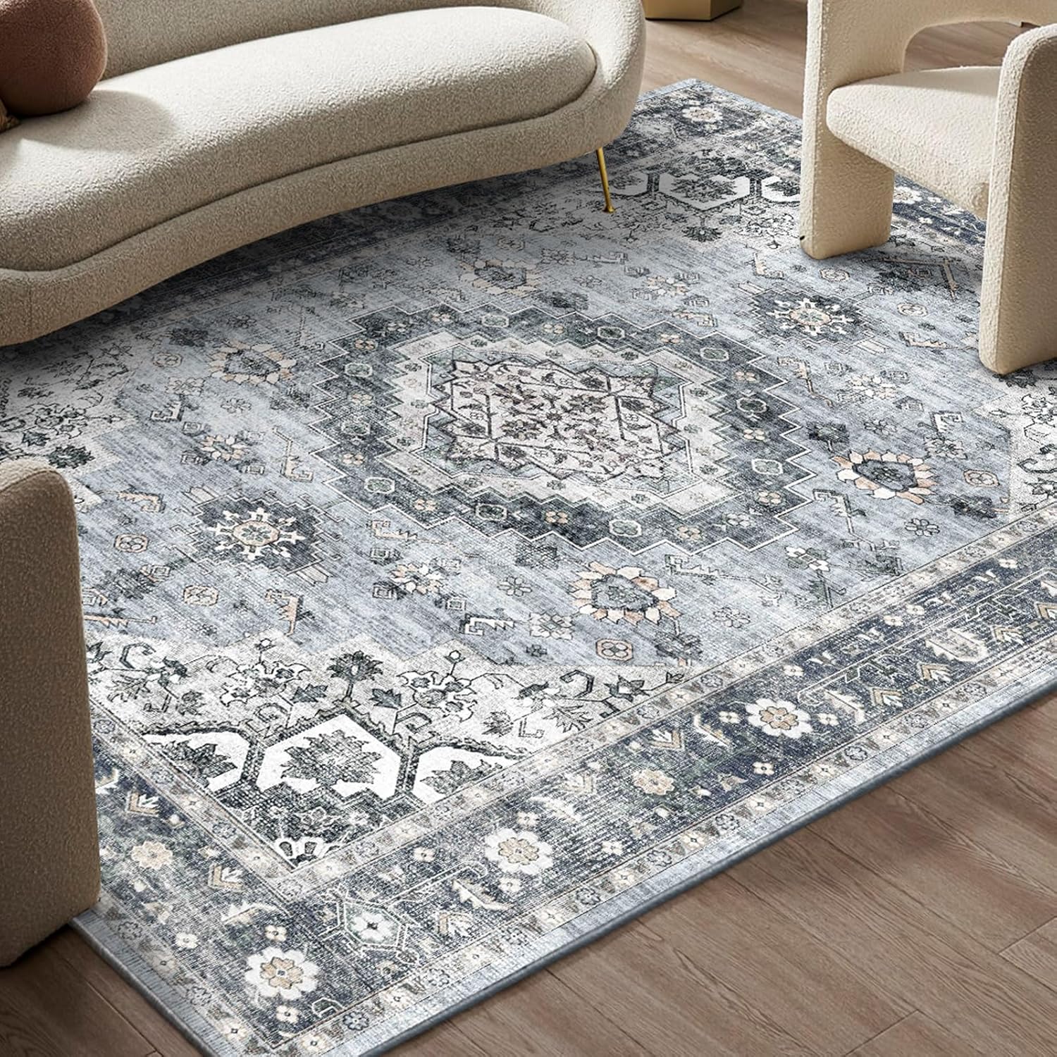 Machine Washable 5x7 Area Rug I399