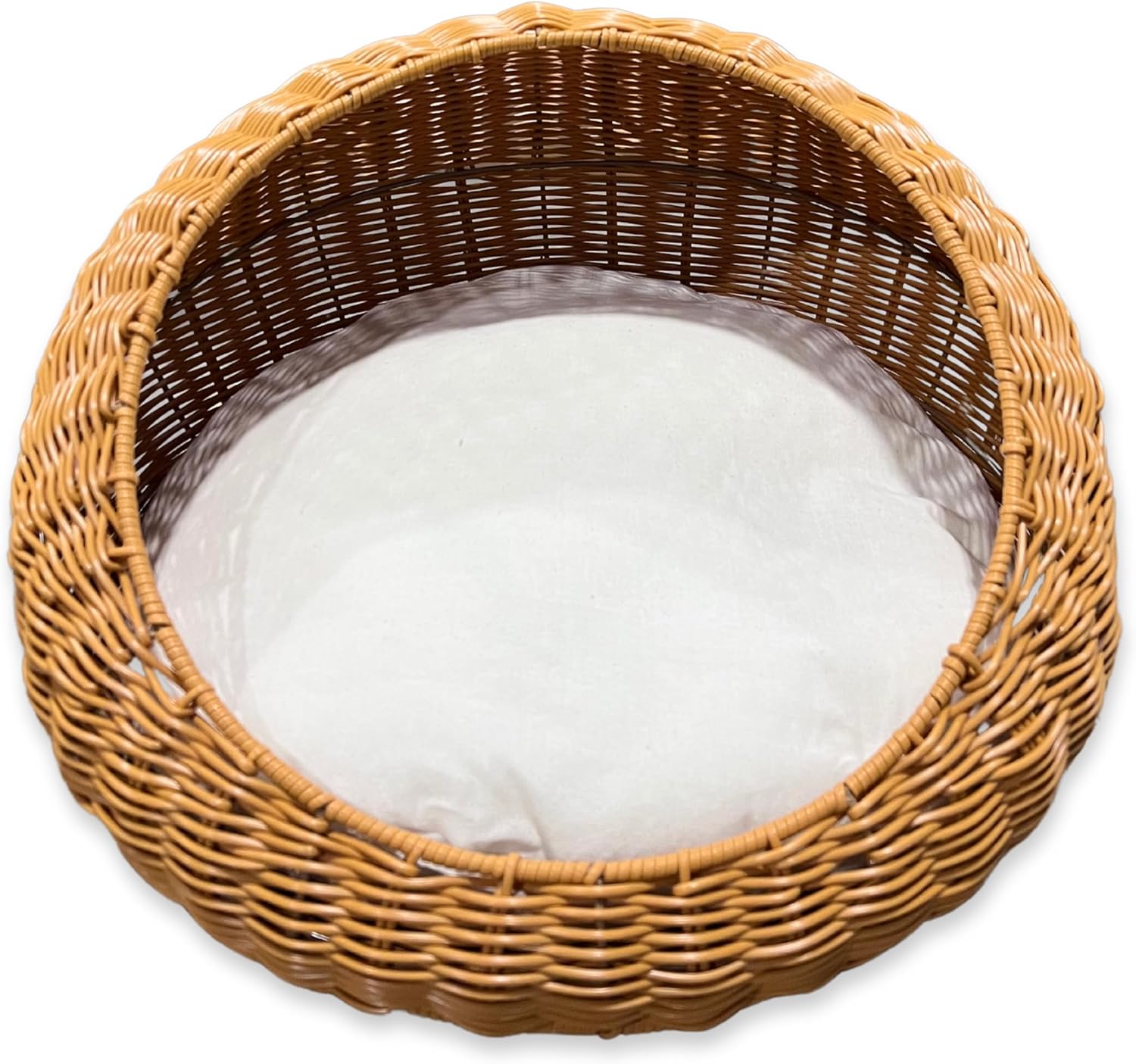 Poly Rattan Pet Bed Basket with Removable Washable Cushion Y895