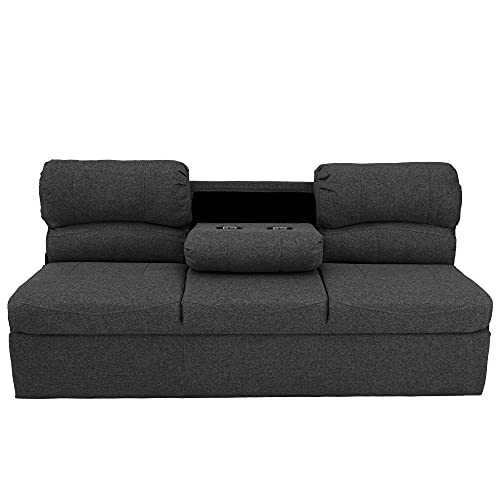 72" RV Jackknife Sleeper Sofa with Drop-Down Console Cloth Fabric D52119