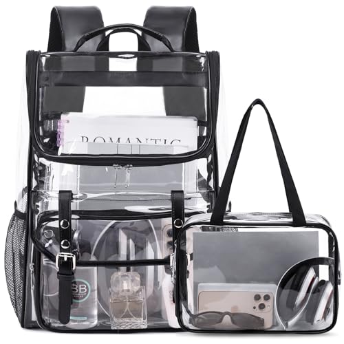Black Clear Backpack with Support Pad M8640