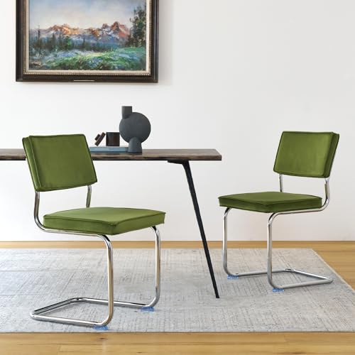 Orange Velvet 4PCS Dining Chairs with Chrome Metal Legs Y578