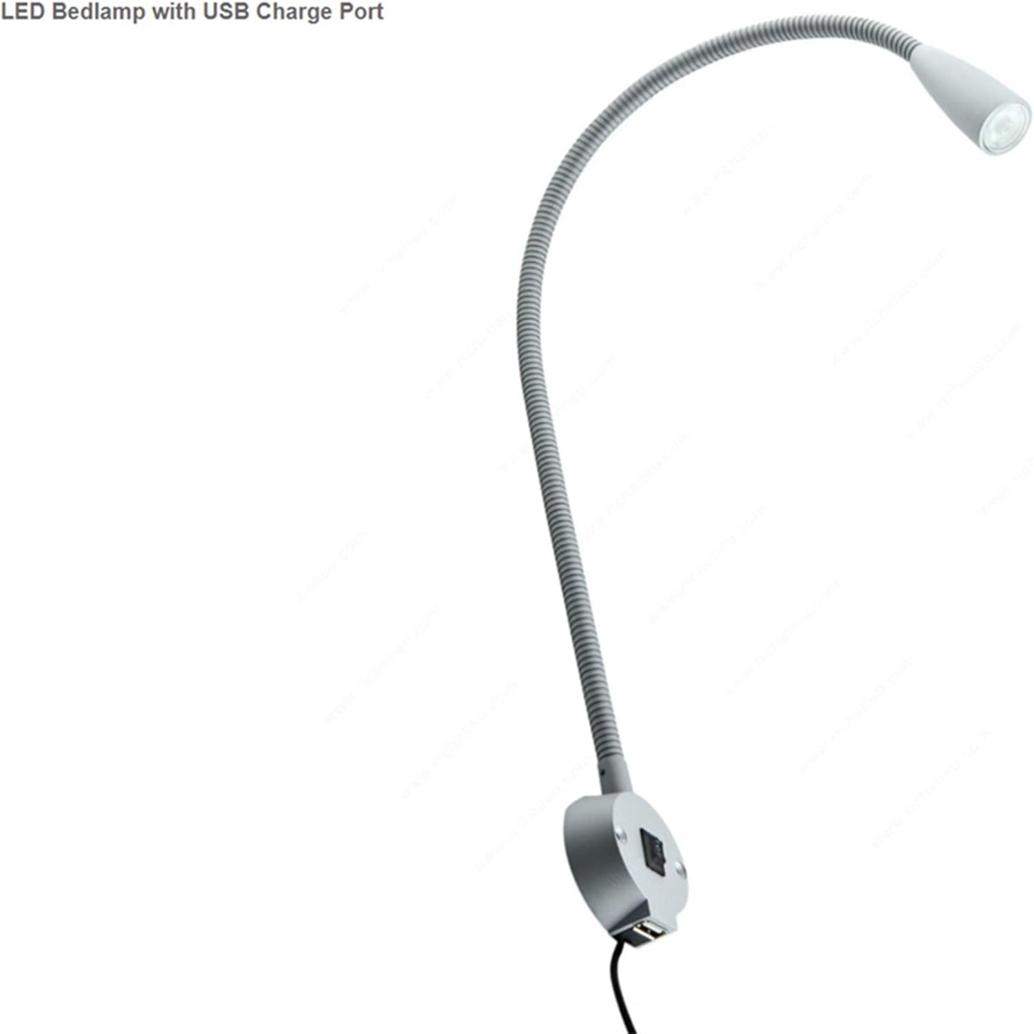 Gooseneck LED Bed Lamp with USB Charger Port and 3-Way Switch C2693