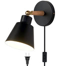Black Nordic Wooden Plug in Wall Sconces Lighting Fixture (1 Pack) G183