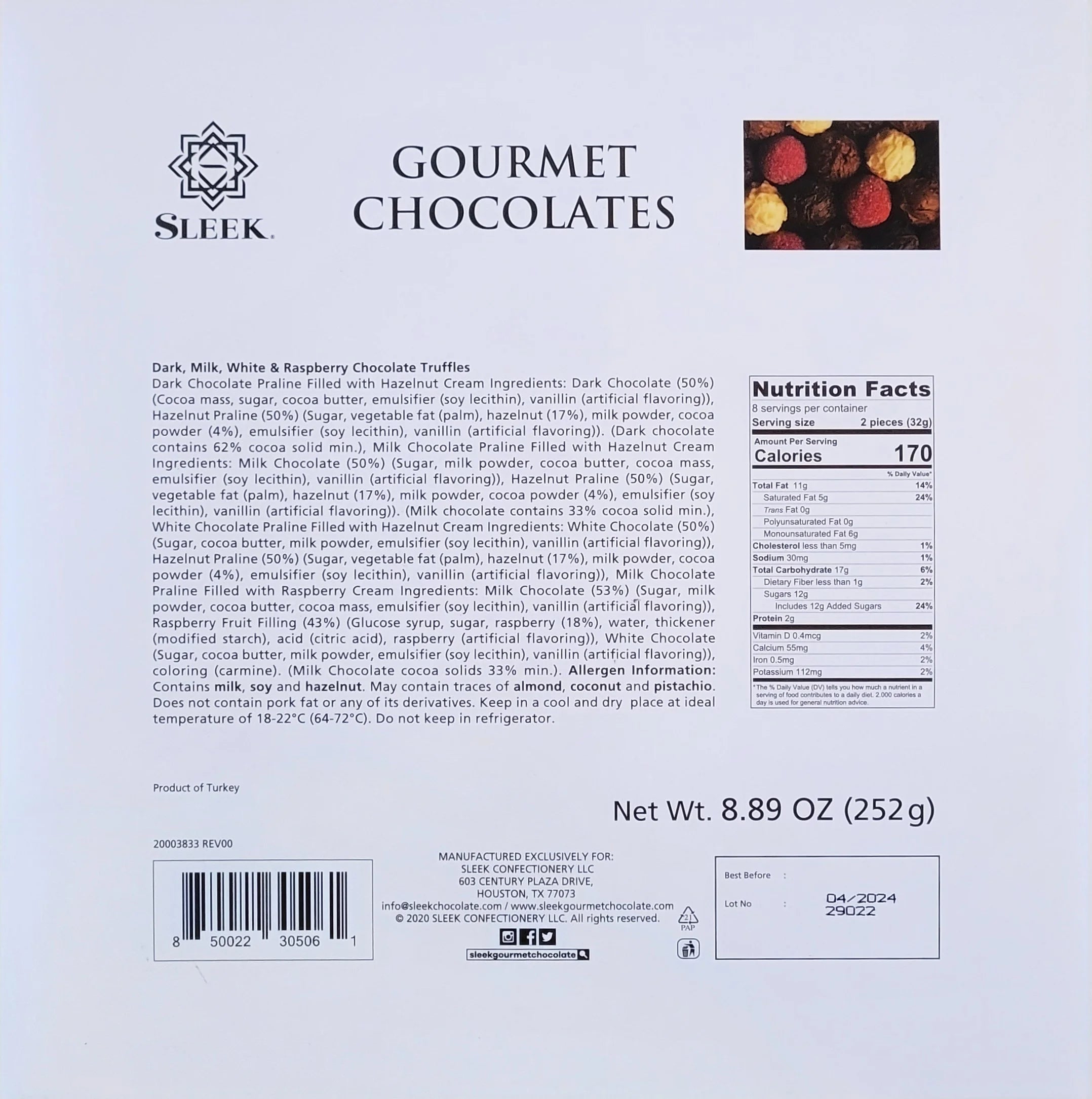 Assorted Dessert Truffle Box, 252g X32555