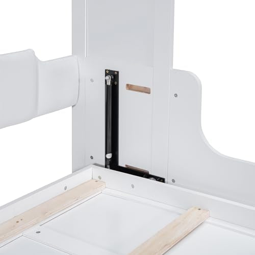 Queen Size White Wooden Murphy Bed with Sofa and Cushion Z5227
