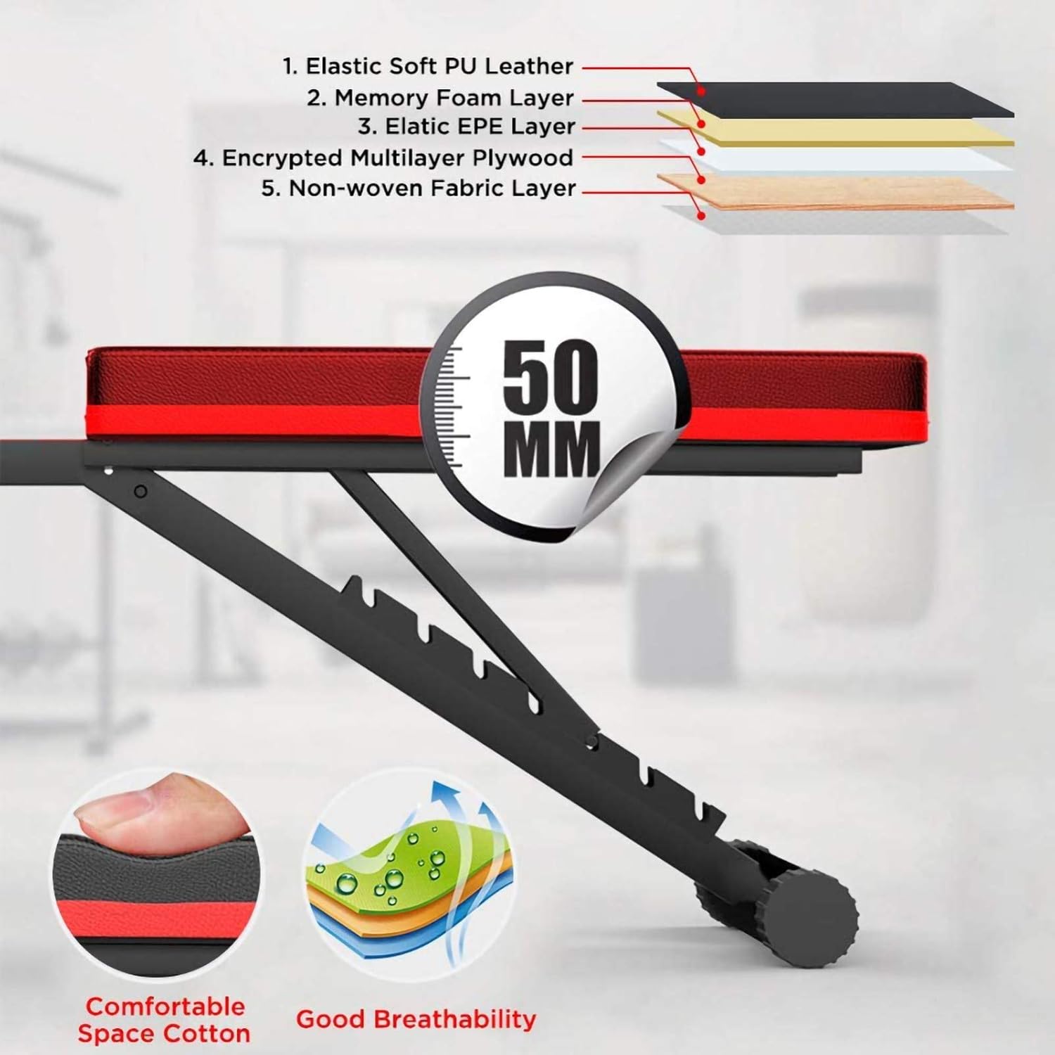 Folding Adjustable Weight Bench N5552