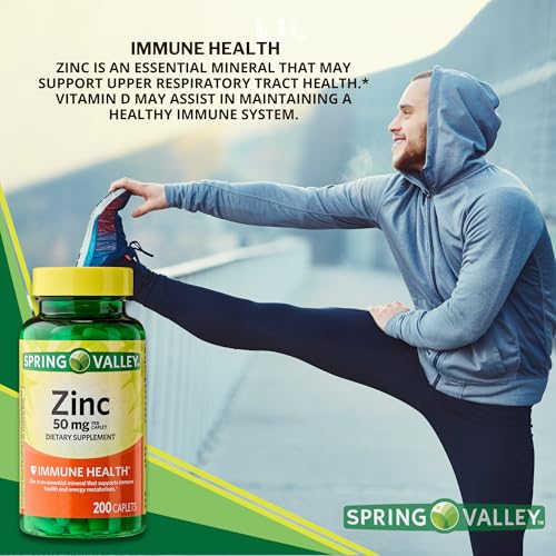 Zinc 50mg Dietary Supplement 200 caplets Pack of 2 Q824509