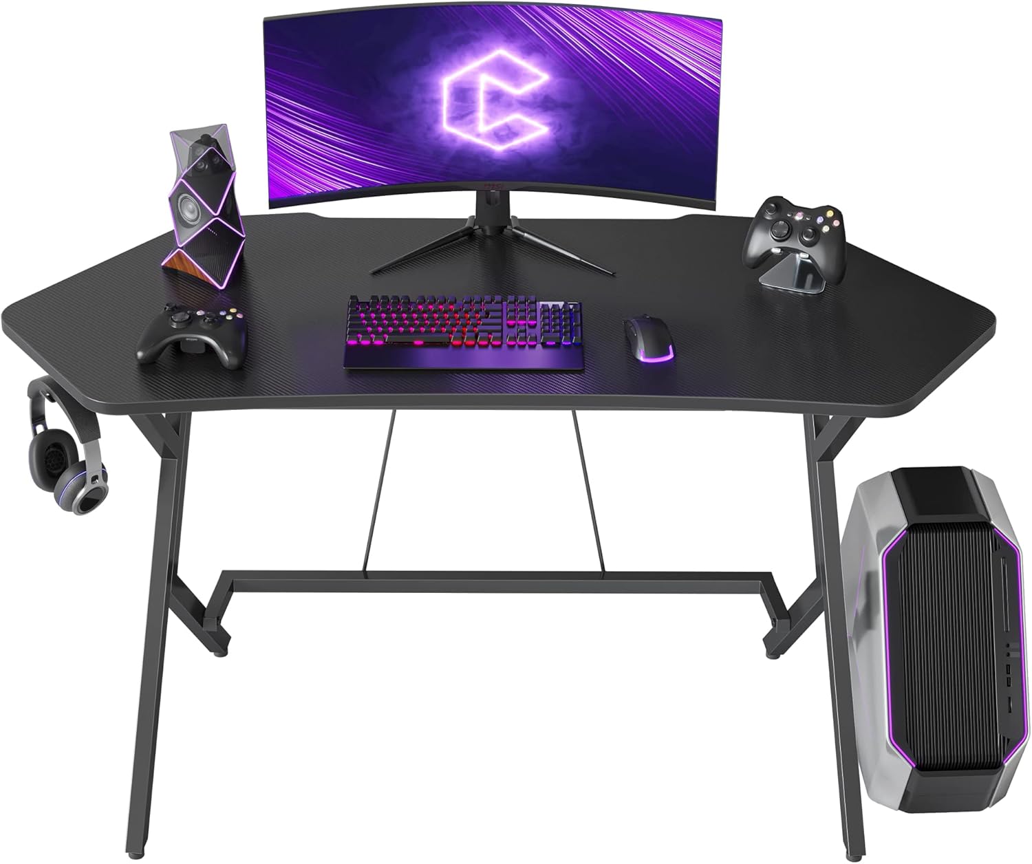 47 inch Gaming Desk with Carbon Fiber Surface and Cable Tray N695020