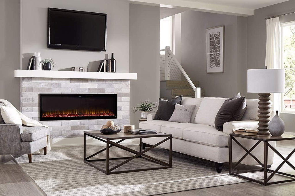 60 Inch Smart Electric Fireplace and 72 Inch Espresso Wood Mantel P340