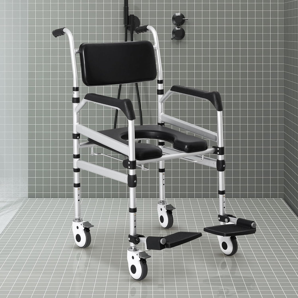 Shower Chair with Wheels, Height Adjustable T1573