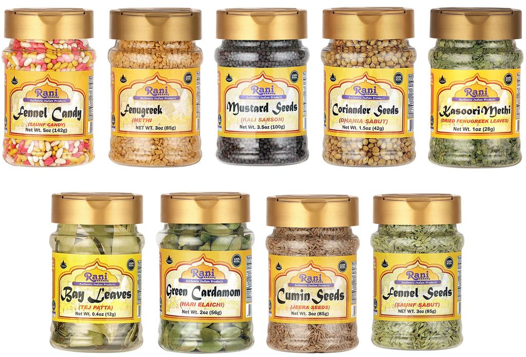 Indian Whole Spices 9 Bottle Gift Box Set, 3oz per Bottle A7200