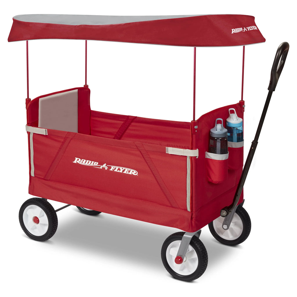 Red 3-in-1 Folding Kids Wagon with Canopy Q512