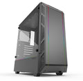 Black Compact EATX Mid-Tower Case with Tempered Glass and Digital RGB C5742