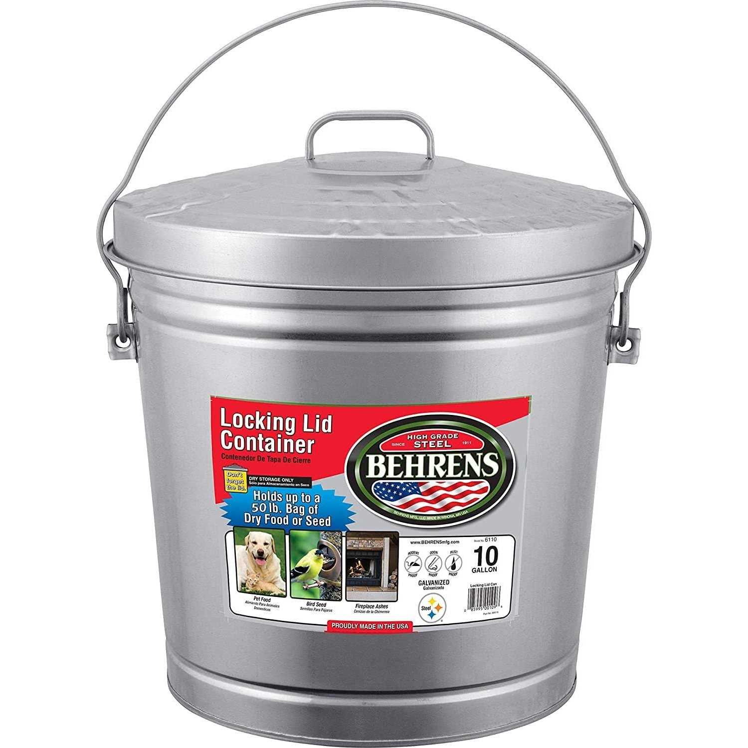 Galvanized Steel Locking Lid Can 10 Gallon Z714