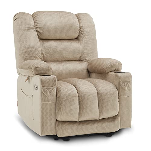Large Dark Brown Electric Power Recliner Chair with Heat and Massage H406