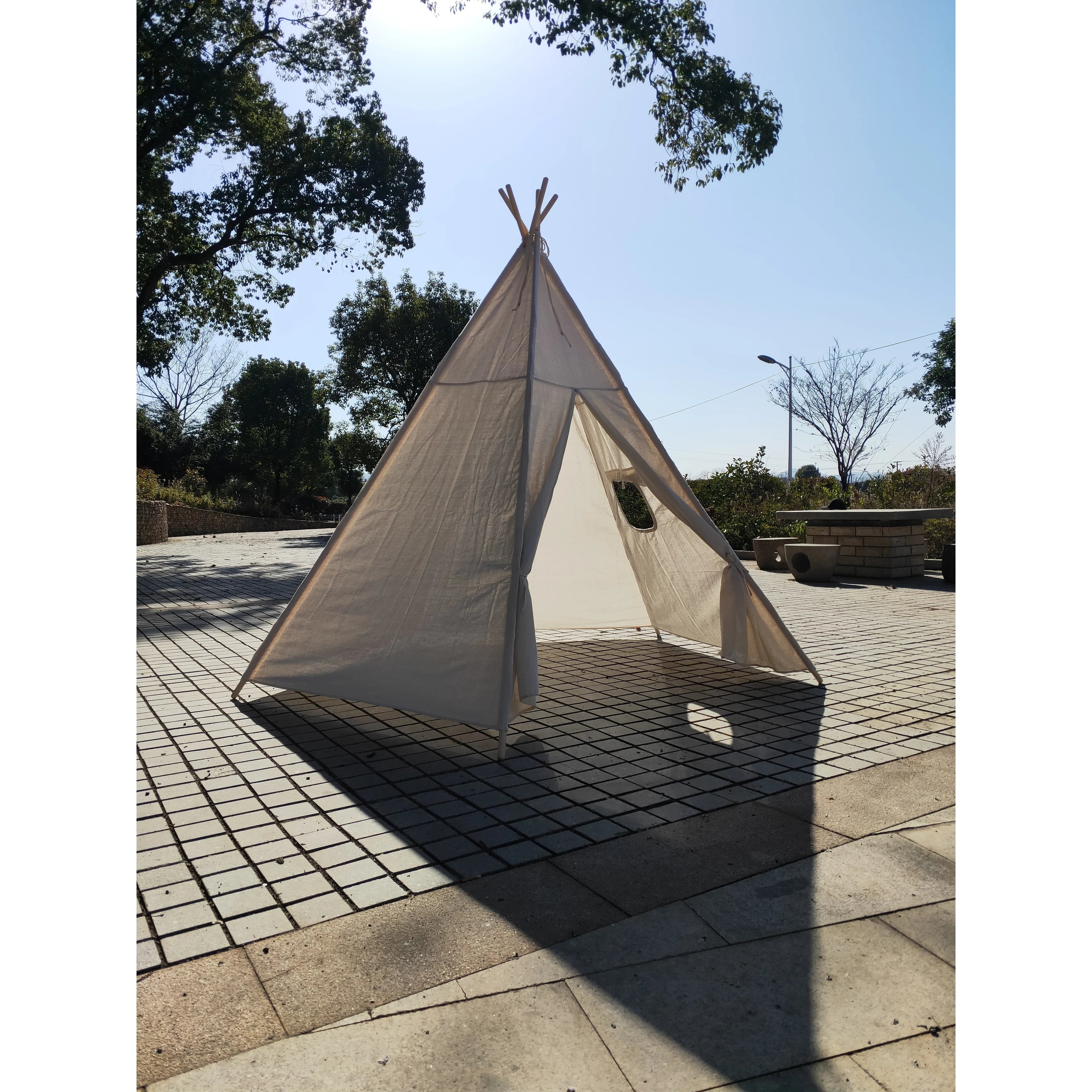 8 Ft OffWhite Teepee Tent N85575