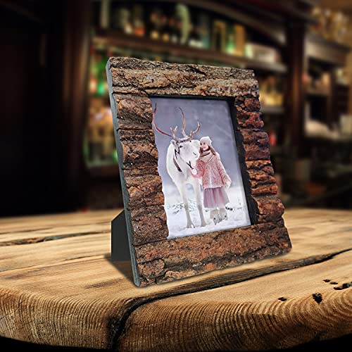8x10 Rustic Wood Picture Frame with Real Bark T697099