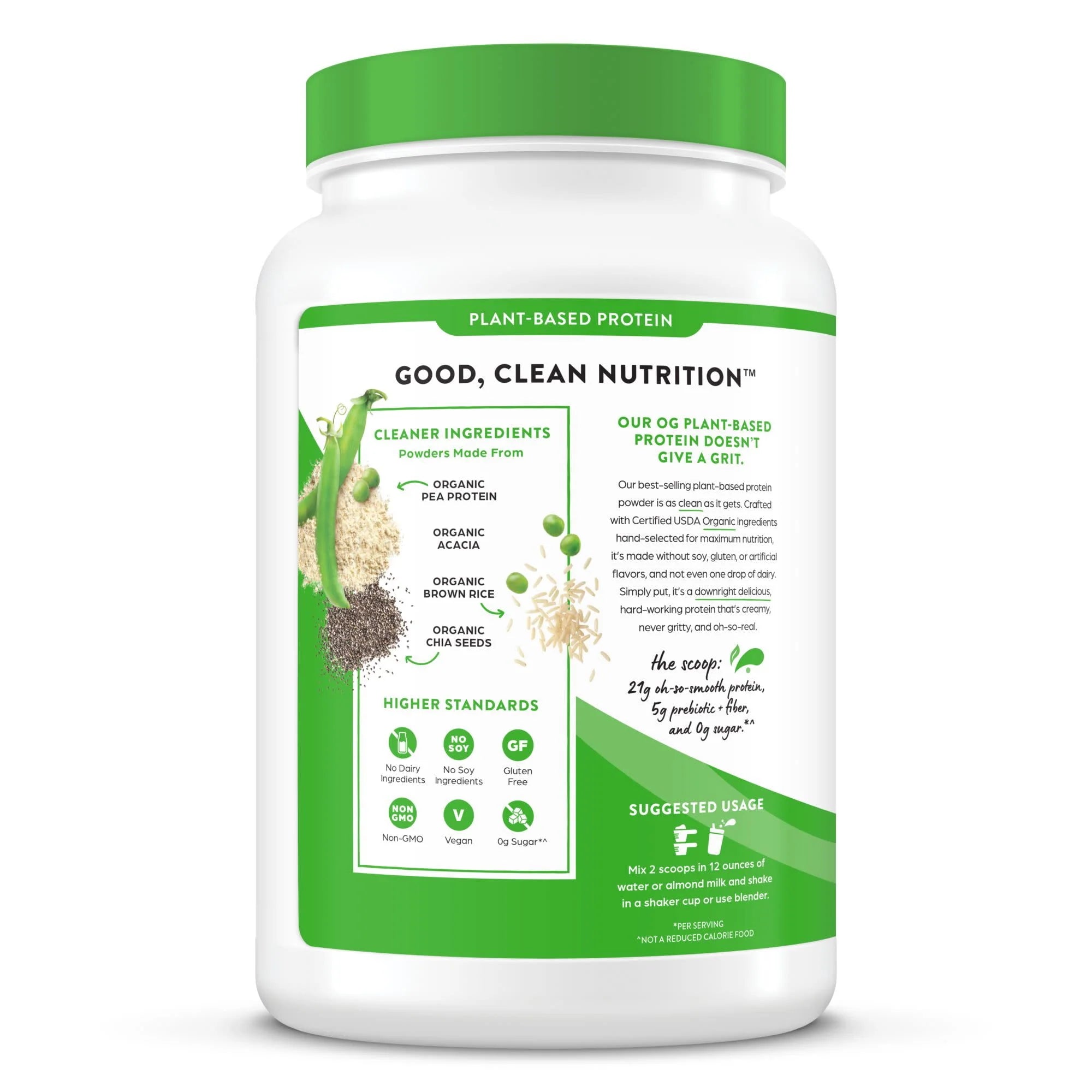 21g Organic Vegan Plant Based Vanilla Bean Protein Powder Z12294